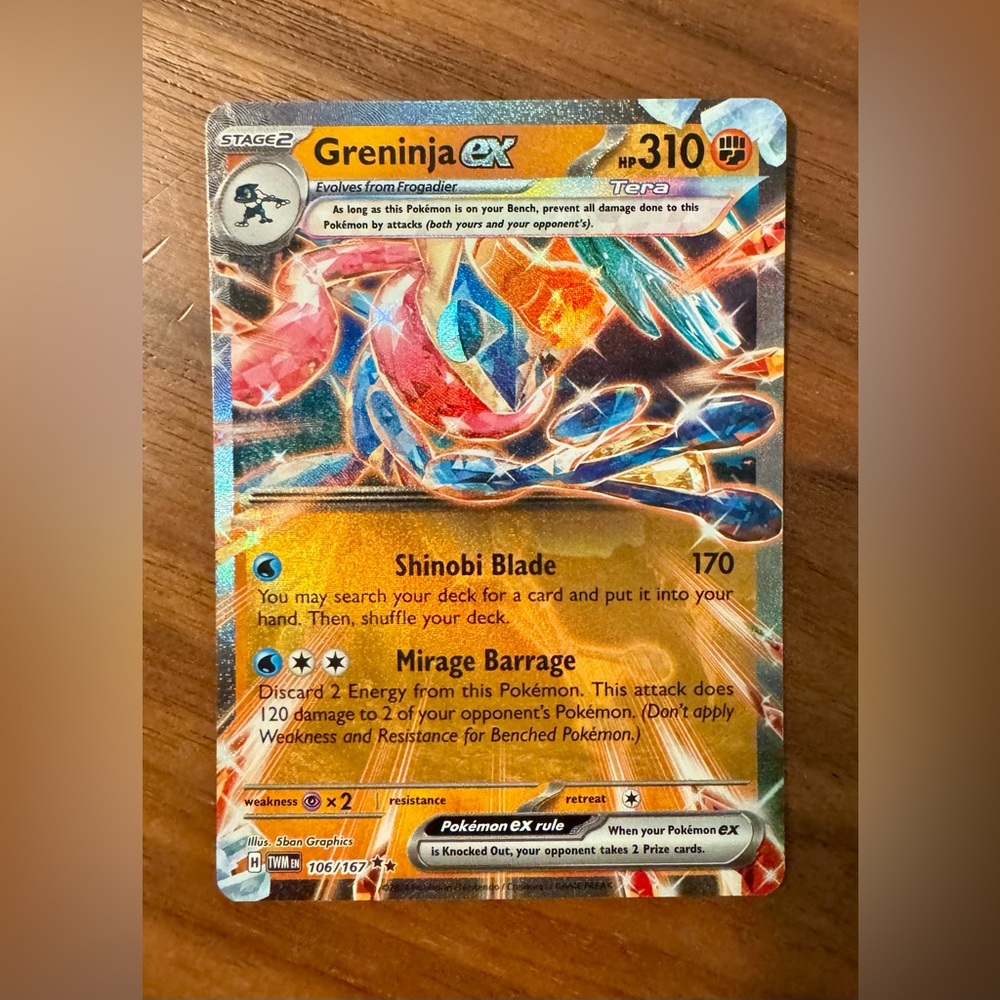 Greninja ex 106/167 Double Rare Holo Pokémon Card (Twilight Masquerade)
